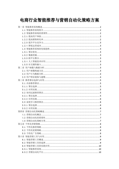 电商行业智能推荐与营销自动化策略方案