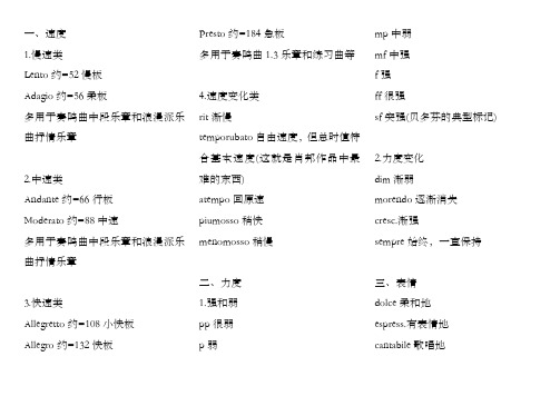 音乐术语大全