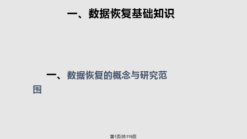 数据恢复基础知识PPT课件