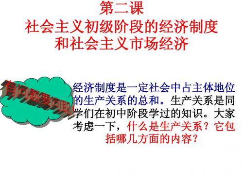 高一政治 社会主义初级阶段的经济制度