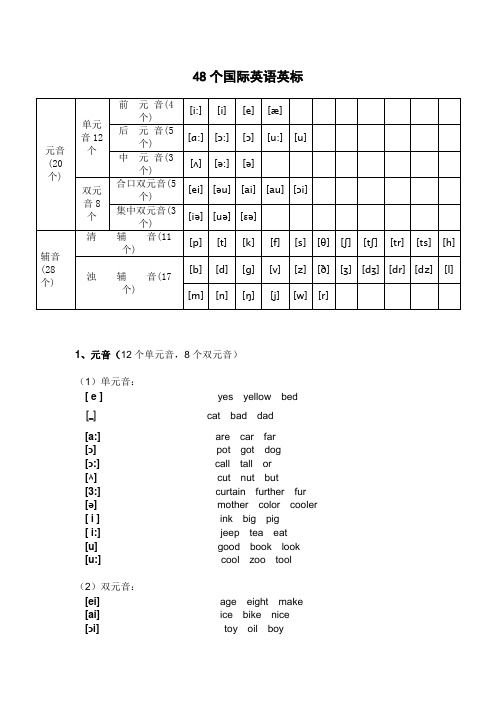 48个国际英语英标