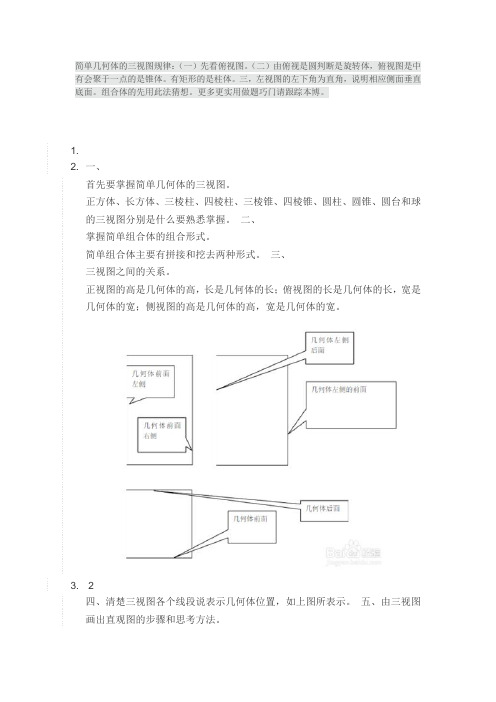 简单几何体的三视图规律