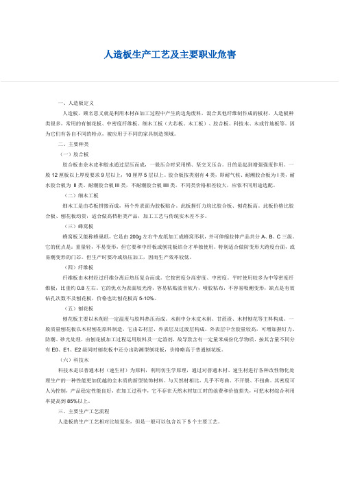 人造板生产工艺及主要职业危害