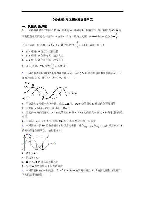 《机械波》单元测试题含答案(2)