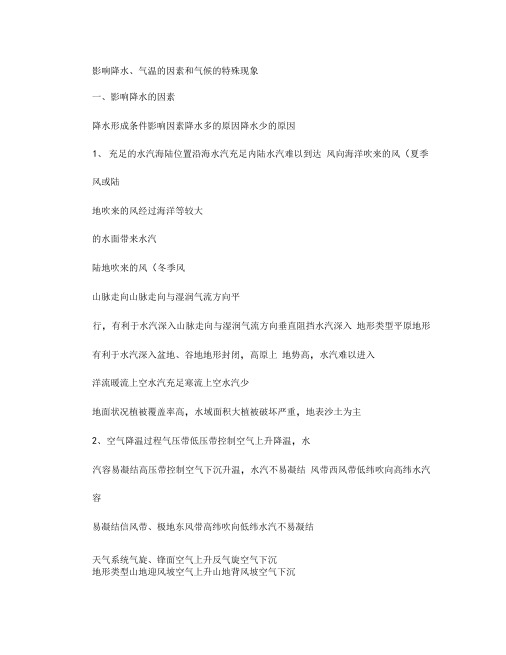 影响降水的因素