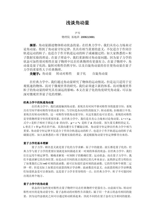 浅谈角动 量 浅谈角动量