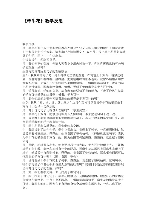 《牵牛花》教学反思.doc