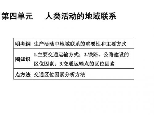 2019版一轮创新思维地课件：第二部分+第四单元+第1讲 人类活动地域联系的主要方式 交通运输布局