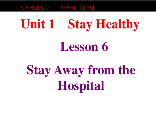 冀教版九年级英语Lesson 6 Stay away from the Hospital 教材解读 课件