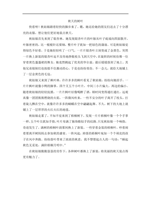 小学高年级话题作文—秋天的树叶