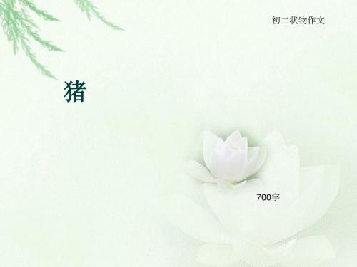 初二状物作文《猪》700字(总10页PPT)