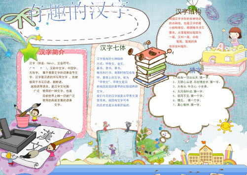 【精品】2019小学生手抄报有趣的汉字空白省心模板