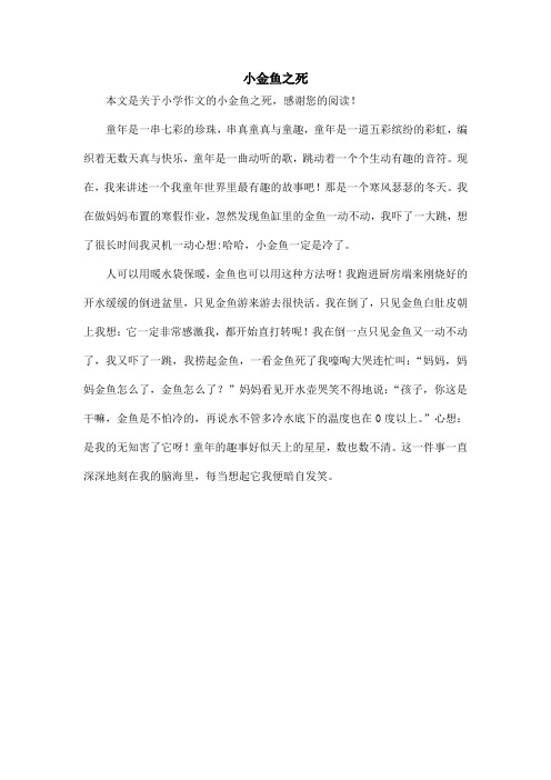 小金鱼之死_小学作文