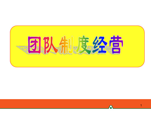 团队制度经营(PPT 31页)