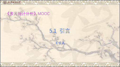 《多元统计分析》第五章  主成分分析