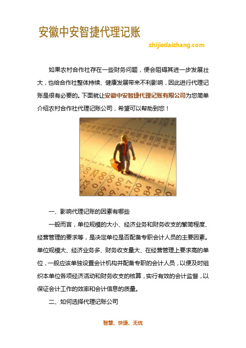 农村合作社代理记账
