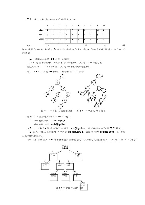 数据结构第三版第七章作业参考答案