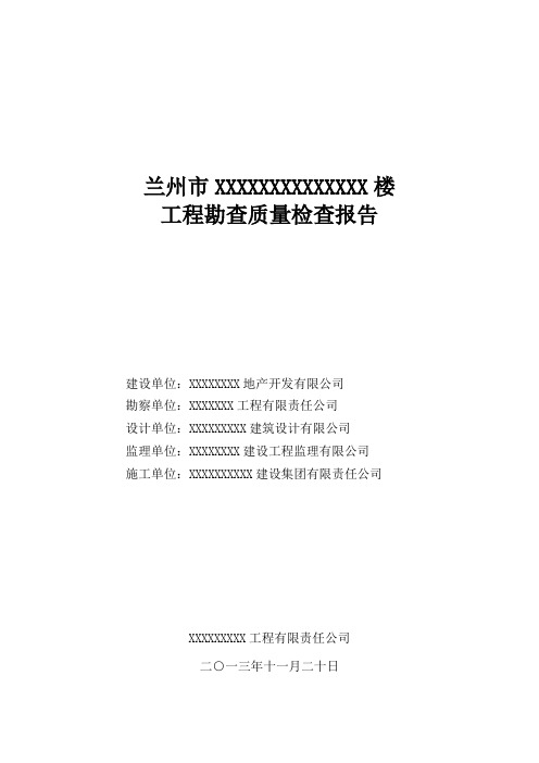 地勘检查报告