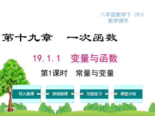 人教版八年级下册数学19.1.1 第1课时 常量与变量课件