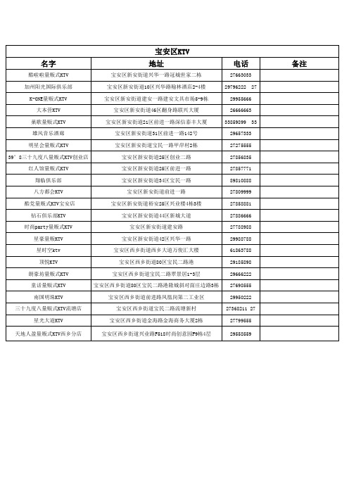 宝安ktv地址电话