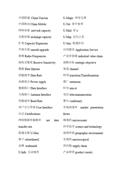 通信工程专业英语词汇