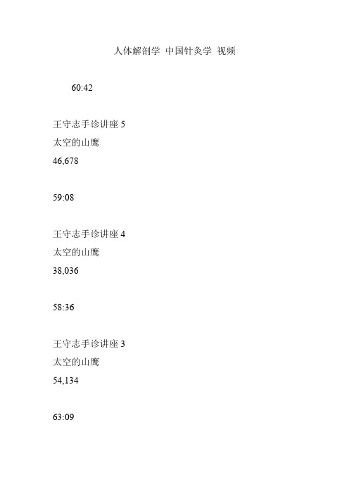 人体解剖学 中国针灸学 视频