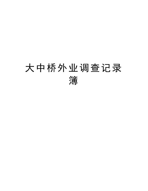 最新大中桥外业调查记录簿