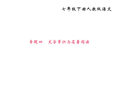 2017-2018学年七年级语文下册(部编版)课件：专题四文学常识与名著阅读(共30张PPT)