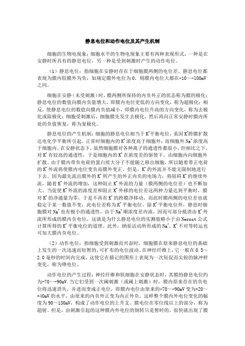 静息电位和动作电位