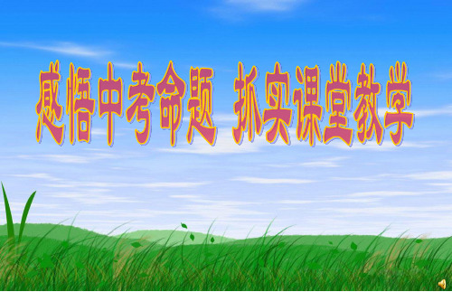 感悟中考命题 抓实课堂教学.ppt