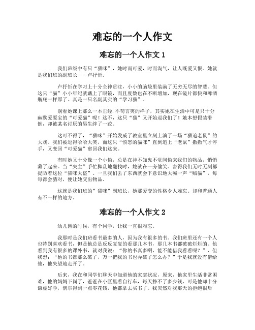 难忘的一个人作文