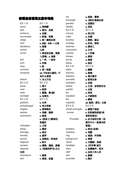 (完整版)新概念英语第三册单词表(DOC)