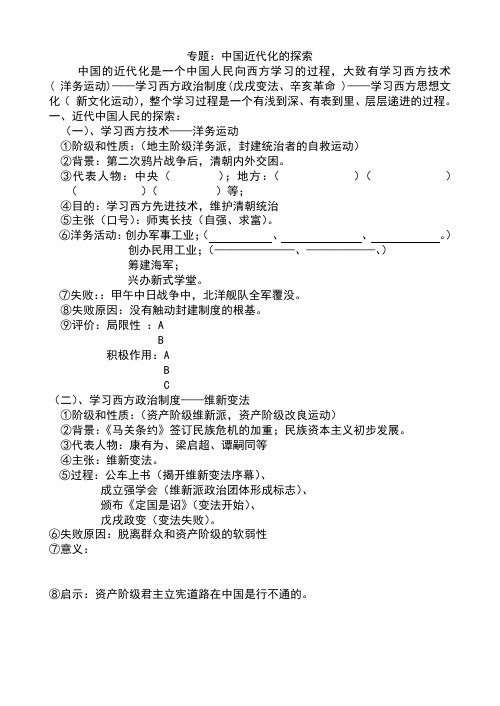 专题：中国近代化的探索