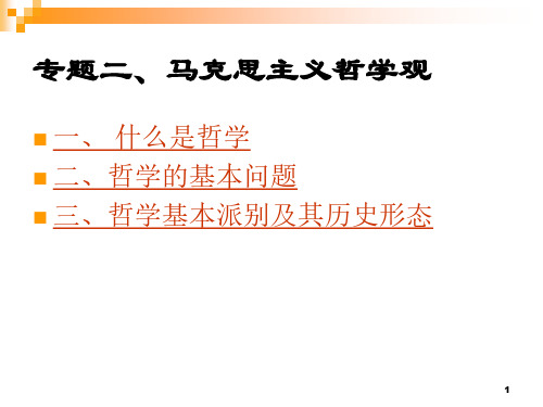 2016专题二  马克思主义哲学观