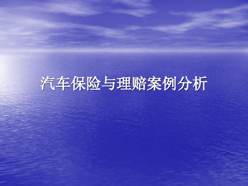 汽车保险与理赔案例分析