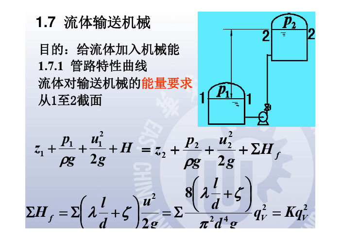化工原理：1.7  流体输送机械
