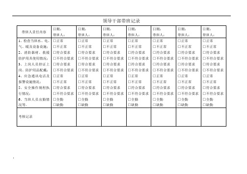 危险化学品企业领导干部带班记录