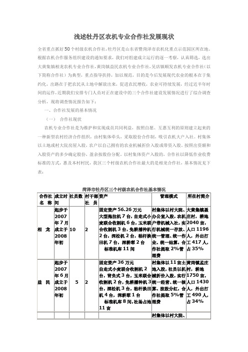 浅述牡丹区农机专业合作社发展现状
