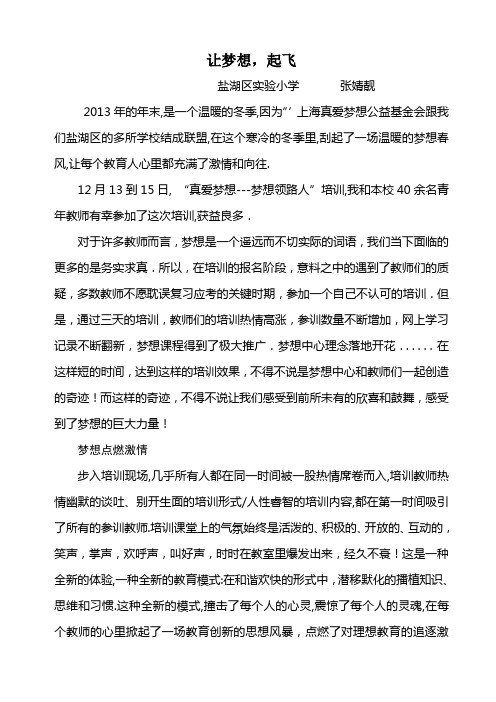 梦想培训感言