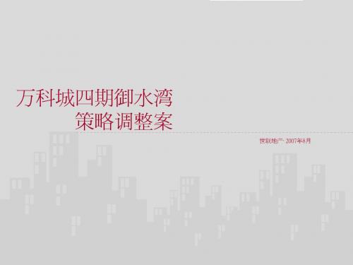 世联万科城四期御水湾营销建议策略调整案N2310254538-