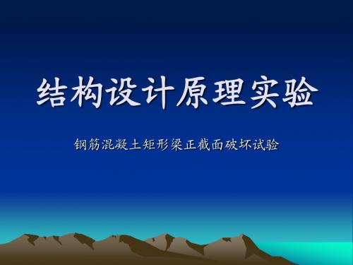 结构设计原理实验-钢筋混凝土矩形梁正截面破坏试验