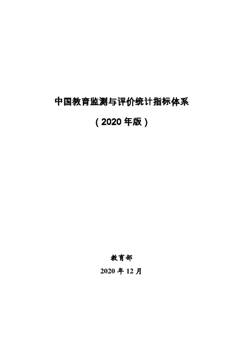中国教育监测与评价统计指标体系(2020年版)