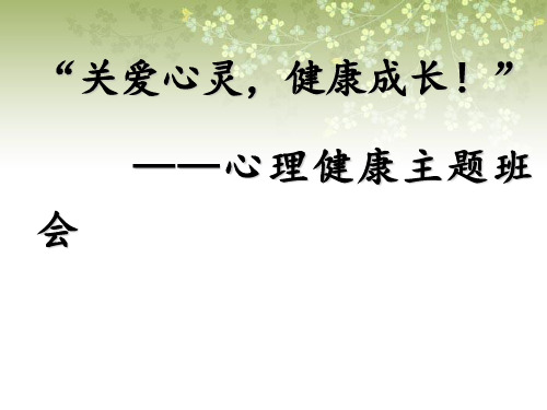 “关爱心灵健康成长”心理健康教育主题班会