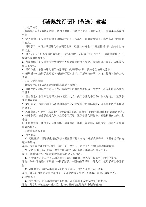 《骑鹅旅行记》(节选)教案
