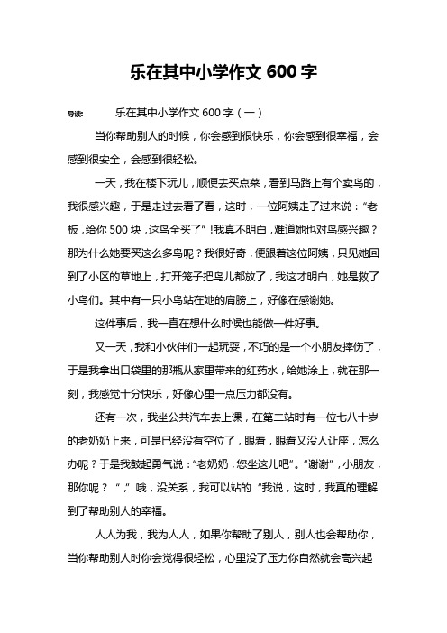 乐在其中小学作文600字