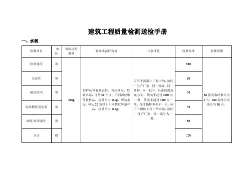 建筑工程质量检测送检手册