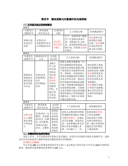 测试采购与付款循环的内部控制+审计抽样在细节测试中的运用讲义