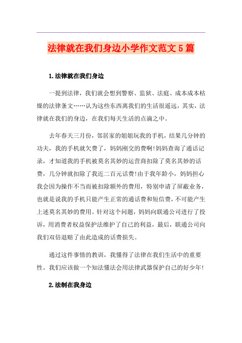 法律就在我们身边小学作文范文5篇