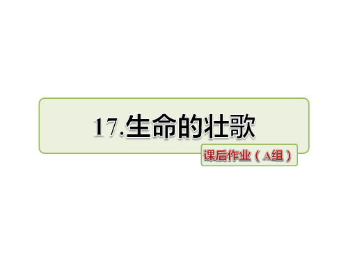 苏教版小学语文四年级下册课件：第17课生命的壮歌课后作业(a组)课件