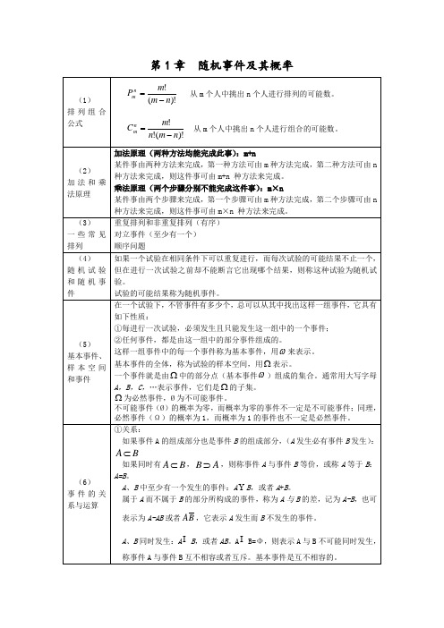 概率统计公式大全